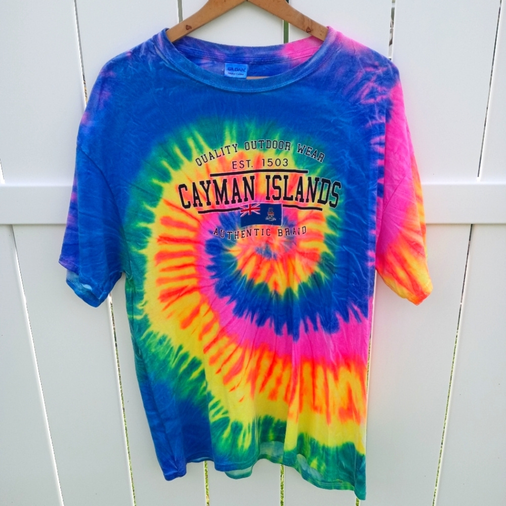 Tie-Dye Destination Tee Cayman 🏝️🏝️🏝️XL
